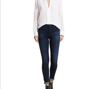 AG dark denim Farrah high rise skinny